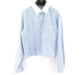 CELINE セリーヌ cropped shirt (2C903720T) クロップド シャツ 38 コットン100% ストライプ 長袖 レディース AY4600W