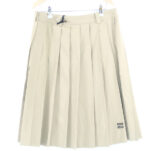miumiu ミュウミュウ MG2002 Poplin Pleated Skirt ポプリン スカート 38 コットン100% ミディ丈 プリーツ レディース AU2470A39
