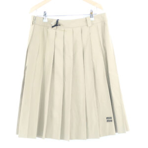 miumiu ミュウミュウ MG2002 Poplin Pleated Skirt ポプリン スカート 38 コットン100% ミディ丈 プリーツ レディース AU2470A39