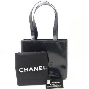 CHANEL シャネル ロゴ トート バッグ パテント エナメル ワンショルダー レディース AY5252W3