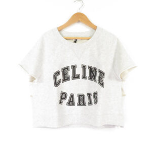 CELINE セリーヌ by Hedi Slimane エディスリマン 2Y599670Q MC半袖スウェット グレー S 160 84A コットン100％ レディース AY4156W3