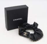 CHANEL シャネル シュシュ ココマーク レザー チェーン ヘア アクセ レディース AM5679W3