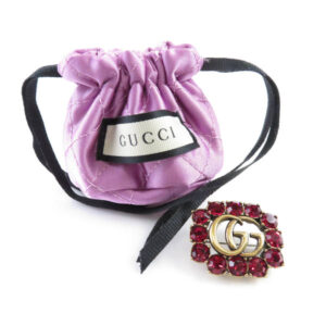 GUCCI グッチ GGマーモント ブローチ レッド ラインストーン ピン レディース AM3819W