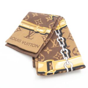 LOUIS VUITTON ルイヴィトン M78655 バンドーモノグラム コンフィデンシャル スカーフ マロン ツイリー スカーフ レディース AO2661