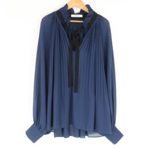 LUNE リュンヌ LU19X-110 プリーツフリル ブラウス F ポリエステル100% 長袖 フリル衿 レディース AK319A45