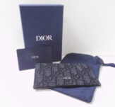 Dior ディオール ジップカードホルダー ブラック グレインドカーフスキン オブリーク メンズ AU1191W