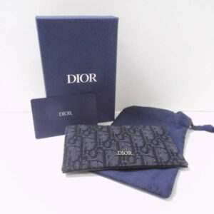 Dior ディオール ジップカードホルダー ブラック グレインドカーフスキン オブリーク メンズ AU1191W