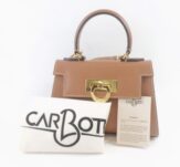 カルボッティ リシア LICIA 241 V2 ミニハンドバッグ ブラウン TAN×gold レディース AU1436