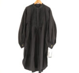 トゥモローランドコレクション ブラックコンビネーション モールボザムチュニックシャツ 36 Sサイズ相当 長袖 ロング AO3020A12