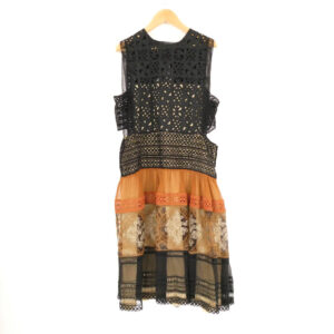 ALBERTA FERRETTI アルベルタフェレッティ 161AFMV04590146 ドッキングワンピース 40 ノースリブ レース レディース AY6589A15