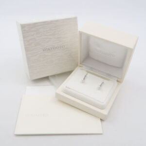 MIKIMOTO ミキモト ピアス K18 パール ホワイトゴールド フック レディース AM6062W1