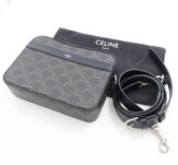 CELINE セリーヌ 113942EVJ.38SI ショルダーバッグ スモール メッセンジャー カーフスキン トリオンキャンバス AN1793W1