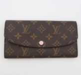 ルイヴィトン M61289 モノグラム ポルトフォイユ エミリー 長財布 レザー ローズバレリーヌ 二つ折 ゴールド金具 レディース AU2649