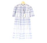 BURBERRY BRIT バーバリーブリット ノヴァチェック シャツワンピース 40 ひざ下丈 半袖 スカイブルー レディース AY6344A30