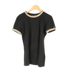 CHANEL シャネル P56888V36272 ツイードネックTシャツ 34 コットン100％ 半袖 トップス レディース AC1625W1