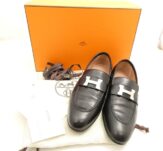 HERMES エルメス モカシンパリ (2011997) ローファー 35.5 Hバックル 革靴 レザーシューズ レディース AY6792