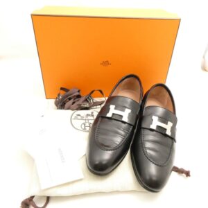 HERMES エルメス モカシンパリ (2011997) ローファー 35.5 Hバックル 革靴 レザーシューズ レディース AY6792