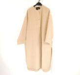 Drawer ドゥロワー キャメルケヌキノーカラー コート 34 キャメル100% ダブルフェイス ベルテッド アウター レディース AU3533W1