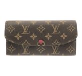 LOUIS VUITTON ルイヴィトン モノグラム ポルトフォイユ エミリー 二つ折り長財布 M60697 フューシャ 赤紫 レディース AU2542