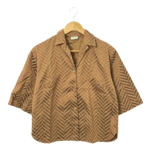 Dries Van Noten ドリスヴァンノッテン ジャケット 36 コットン100％ 半袖 シャツ ヘリンボーン レディース AT550A52
