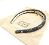 GUCCI グッチ 652835 エコウォッシュドデニム ヘアバンド アクセサリー カチューシャ ブルー GG ヘアアクセサリー AO3513