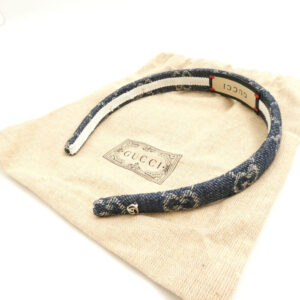 GUCCI グッチ 652835 エコウォッシュドデニム ヘアバンド アクセサリー カチューシャ ブルー GG ヘアアクセサリー AO3513