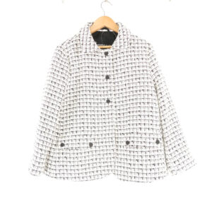 HERNO ヘルノ GA000253D-13173-1000 ツイードジャケット 40 S～M相当 コットン他 ブラック ショート丈 レディース AD1404A42