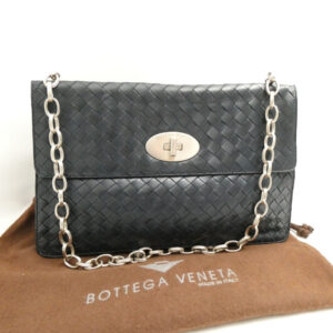 BOTTEGA VENETA ボッテガヴェネタ イントレチャート バッグ チェーンショルダーバッグ ブラック AY7808