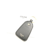 CELINE セリーヌ トリオンフ キャンバス&カーフスキン キーホルダー ブラック レザー バッグチャーム リング ゴールド金具 小物 AU3788