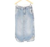 HAIKURE ハイクル Pipe skirt (PIPER) デニムスカート 25 コットン100％ ひざ下丈 インディゴブルー レディース AY7851A13