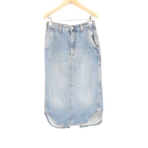 HAIKURE ハイクル Pipe skirt (PIPER) デニムスカート 25 コットン100％ ひざ下丈 インディゴブルー レディース AY7851A13